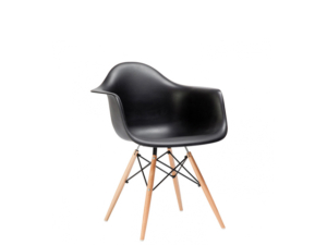 Sillon Eames negro pata madera