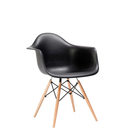 Sillon Eames negro pata madera